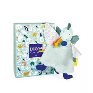 Doudou et Compagnie Paris Doudou Dárková sada - Plyšový muchláček dinosaurus zelený 25 cm