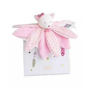 Doudou et Compagnie Paris Doudou Dárková sada - plyšový muchláček růžová kočka 26 cm