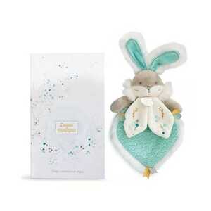Doudou et Compagnie Paris Doudou Dárková sada - Hračka tyrkysový kamarád králíček 24 cm