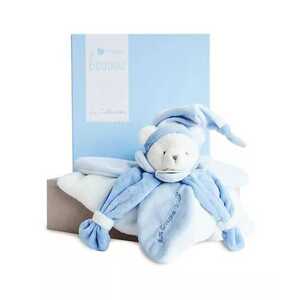Doudou et Compagnie Paris Doudou Dárková sada - plyšový muchláček modrý medvídek 24 cm