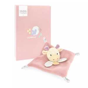 Doudou et Compagnie Paris Doudou Plyšový muchláček růžový Žirafa 19 cm
