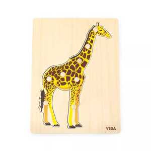 Dětské dřevěné puzzle vkládačka Montessori Viga Žirafa