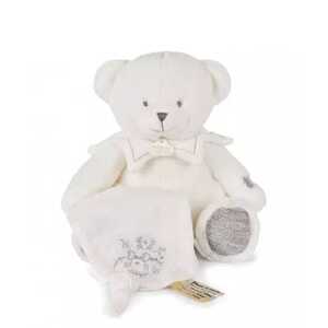 Doudou et Compagnie Paris Doudou Dárková sada Plyšový medvídek s dečkou 30 cm šedý