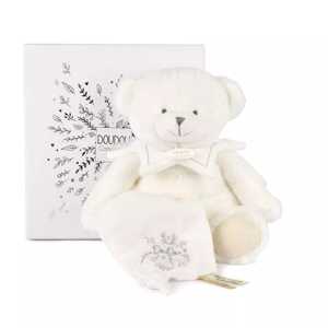 Doudou et Compagnie Paris Doudou Dárková sada Plyšový medvídek s dečkou 30 cm béžový
