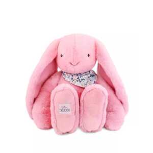 Doudou et Compagnie Paris Doudou Plyšový králík XXL s šátkem růžový 50 cm