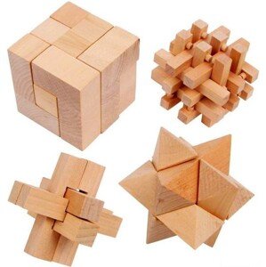 Hlavolam dřevěný - Set 4 hlavolamů (Small foot) - Doporučujeme