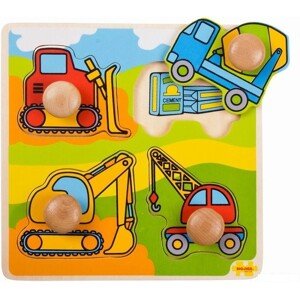 Puzzle pro nejmenší - Úchyt, Na stavbě, 4ks (Bigjigs)