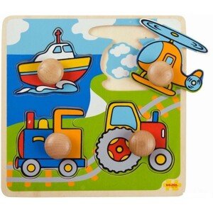 Puzzle pro nejmenší - Úchyt, Doprava, 4ks (Bigjigs)