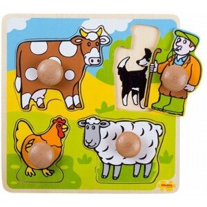 Puzzle pro nejmenší - Úchyt, Farma, 4ks (Bigjigs) - Doporučujeme