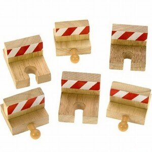 Vláčkodráha koleje - Koncové nárazníky, 6ks (Bigjigs)