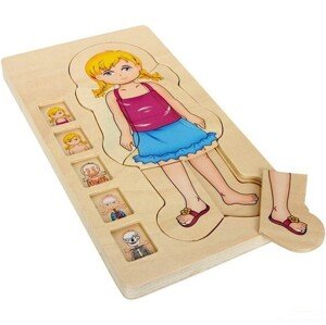 Puzzle vícevrstvé - Anatomie dívka, 4 vrstvy, 28ks (Small foot)