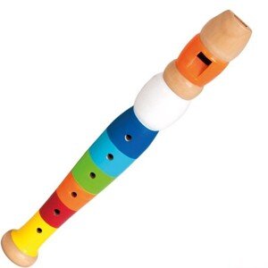Hudba - Flétna dřevěná 20cm, barevná (Bino)