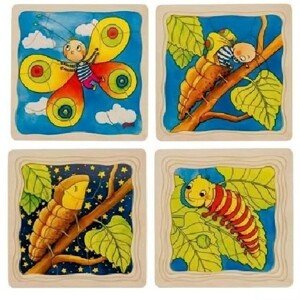 Puzzle výukové - Vývoj housenky, 44ks (Goki)