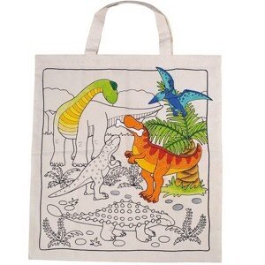 Malování na textil - Taška bavlněná, Dinosauři (Goki)