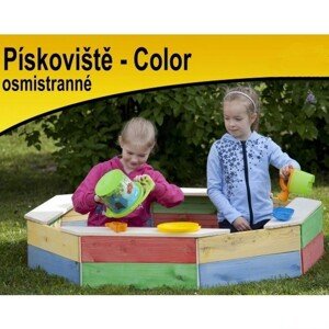 Pískoviště dřevěné - Osmistranné barevné