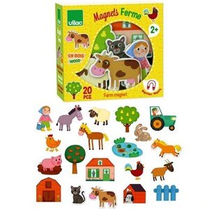 Magnetky - Farma dřevěné, 20ks (Vilac)
