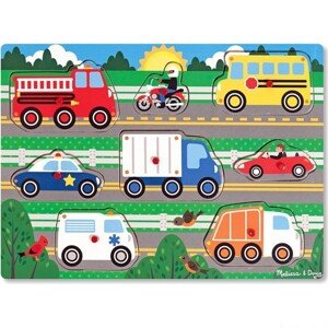 Puzzle vkládací - Dopravní prostředky, 8ks (M&D)