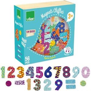Magnetky - Číslice dřevěné, 56ks (Vilac)