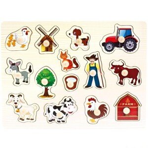 Puzzle vkládací - Farma, 14ks (Bino)