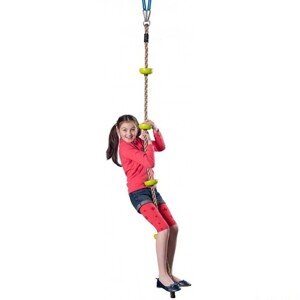 Lezecké lano - Šplhací s úchyty zelené, 200cm (Woody)