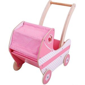Bigjigs Toys Dřevěný kočárek pro panenky - Akce