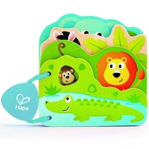 První knížka - Divočina, 4 dřevěné listy (Hape)