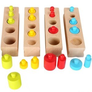 Montessori - Závaží dřevěná barevná vkládací (Small foot)