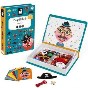 Puzzle magnetické - Kniha, Zábavné tváře chlapci (Janod)