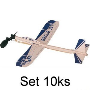 Letadlo házecí - Eagle Jet na gumičku, set 10ks (Goki) - Akce