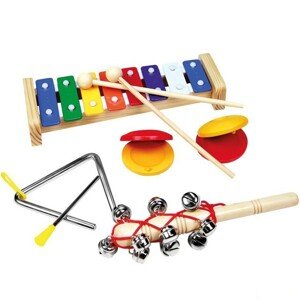 Hudba - Muzikální set s trianglem, 4 nástroje (Bino)