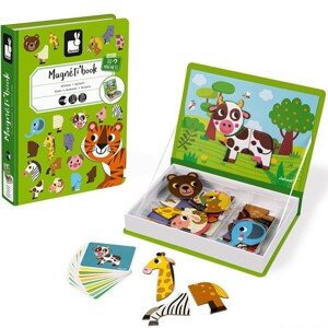Puzzle magnetické - Kniha, Zvířata (Janod)