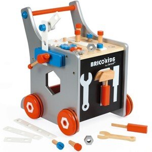 Chodítko dřevěné - Vozík s nářadím BricoKids (Janod)