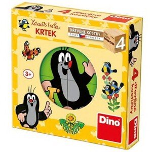 Kostky obrázkové 4ks - Krteček (Dino)