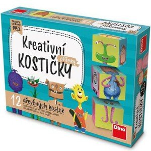 Kostky obrázkové 12ks - Příšerky (Dino)