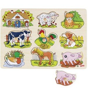 Puzzle muzikální - Domácí zvířátka, 8ks (Goki)