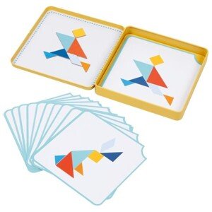 Hlavolam - Tangram magnetický v plechové krabičce (Goki) - Doprodej
