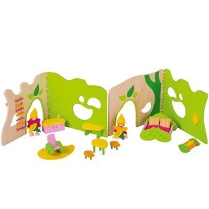 Domeček pro panenky - Flexibilní s vybavením, Lesní (Goki) - Akce