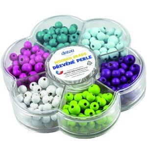 Navlékací perle - Set korálků, V kytičce pastelové (Detoa)