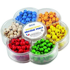 Navlékací perle - Set korálků, V kytičce barevné (Detoa)