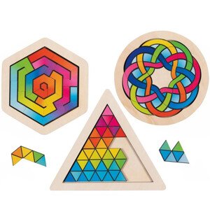 Hlavolam dřevěný - Puzzle na desce, Set 3ks (Goki) - Doporučujeme