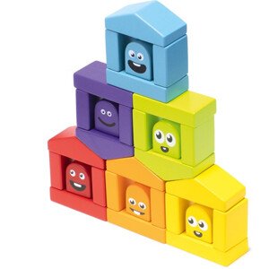 Kostky - Barevné, Stavebnice domky, 30ks (Cubika)