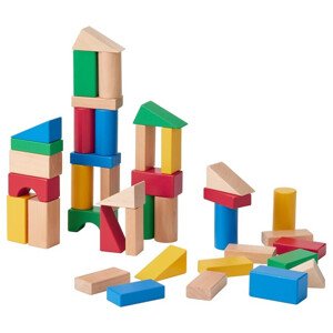 Kostky - Barevné, Dřevěné UNDERHALLA, 40ks (Ikea)