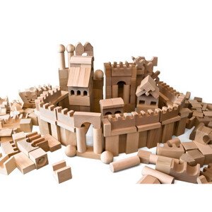 Kostky - Dřevěné přírodní XL, 220ks (EkoToys)