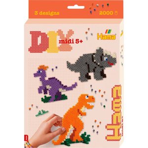 Hama zažehlovací korálky - MIDI Box, 2000ks Dinosauři - Novinky