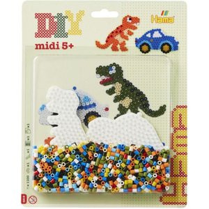 Hama zažehlovací korálky - MIDI Blistr, 450ks Auto a dinosaurus - Novinky