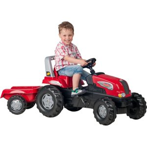 Rolly Toys - Šlapací traktor Junior s vlečkou, červený
