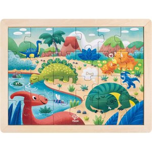 Puzzle na desce - 2v1 Dinosauři, 24ks (Hape) - Novinky