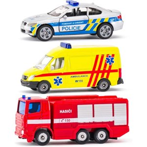 SIKU kovový model - Set 3ks, Auto policie, hasičů a ambulance česká verze - Novinky