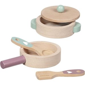 Nádobí dětské - Kuchyňský set dřevěný Love (Goki) - Novinky