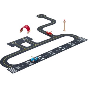 Puzzle podlahové - Letištní plocha z filce + 4 dřevěné hračky (Goki) - Novinky